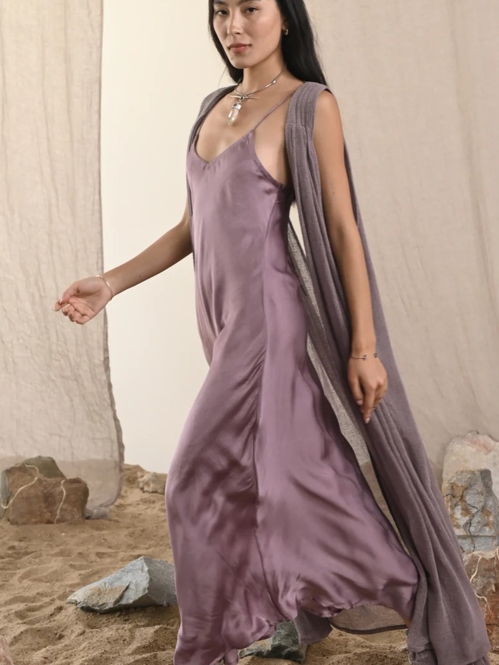 From Burning Man To Brunch, Champagn Satin Dress. Summer Fav fr Cult Designer